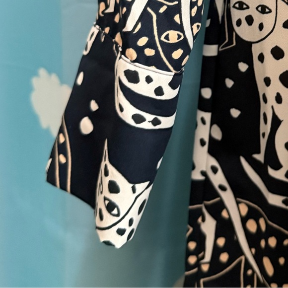 MONKL cat print maxi dress. Button front XXS - Picture 7 of 10